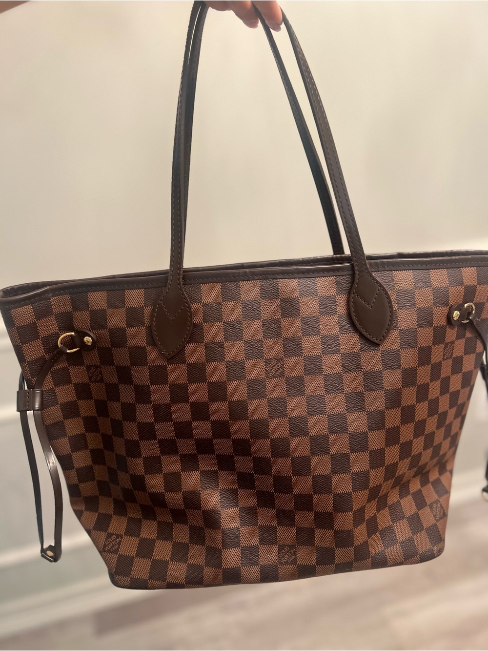 NEVERFULL MM Damier Ebene Brown w/red interior!